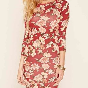 Forever 21 Short Floral  Body con Dress Size Small